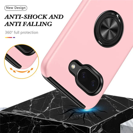 For Google Pixel 9a Case PC + TPU Phone Cover with Rotatable Ring Holder
