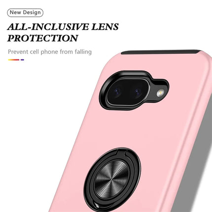 For Google Pixel 9a Case PC + TPU Phone Cover with Rotatable Ring Holder