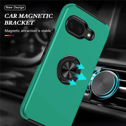 For Google Pixel 9a Case PC + TPU Phone Cover with Rotatable Ring Holder