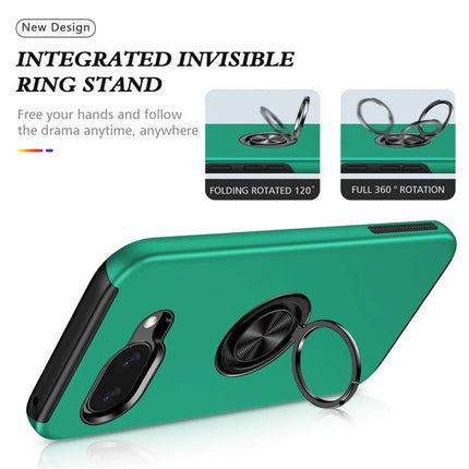 For Google Pixel 9a Case PC + TPU Phone Cover with Rotatable Ring Holder