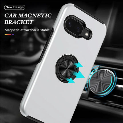 For Google Pixel 9a Case PC + TPU Phone Cover with Rotatable Ring Holder