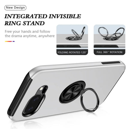 For Google Pixel 9a Case PC + TPU Phone Cover with Rotatable Ring Holder