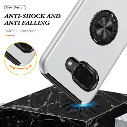 For Google Pixel 9a Case PC + TPU Phone Cover with Rotatable Ring Holder