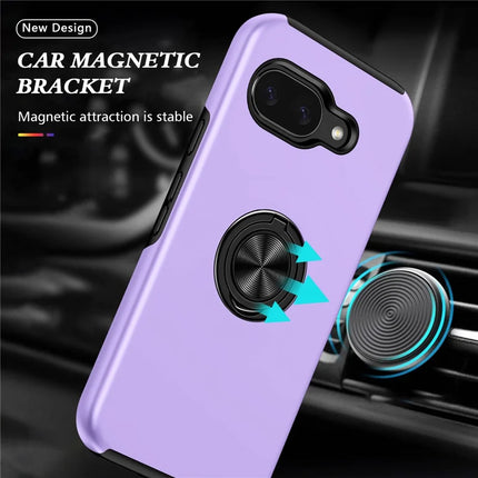For Google Pixel 9a Case PC + TPU Phone Cover with Rotatable Ring Holder