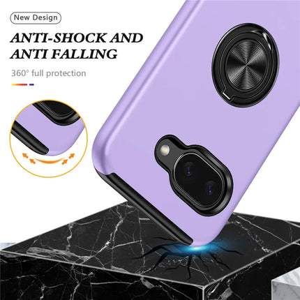 For Google Pixel 9a Case PC + TPU Phone Cover with Rotatable Ring Holder