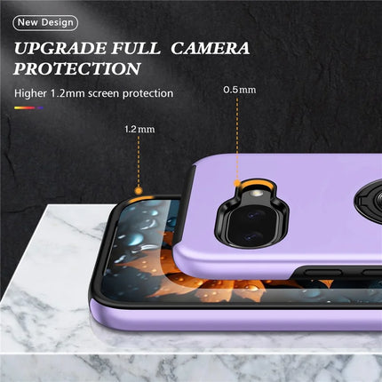 For Google Pixel 9a Case PC + TPU Phone Cover with Rotatable Ring Holder
