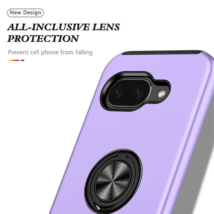 For Google Pixel 9a Case PC + TPU Phone Cover with Rotatable Ring Holder