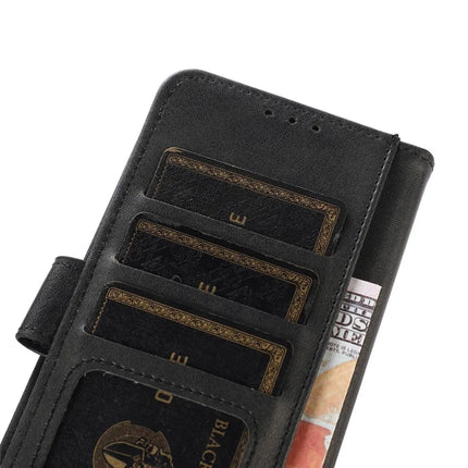 For iPhone 16e Case Cowhide Texture Leather Wallet Phone Cover with Stand