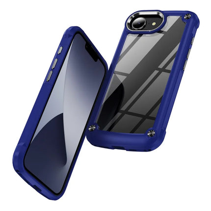 For iPhone 16e Case Anti-Drop Alloy Lens Frame PC + TPU Phone Cover