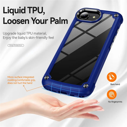 For iPhone 16e Case Anti-Drop Alloy Lens Frame PC + TPU Phone Cover