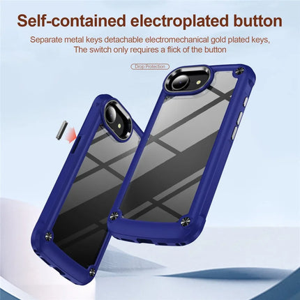For iPhone 16e Case Anti-Drop Alloy Lens Frame PC + TPU Phone Cover