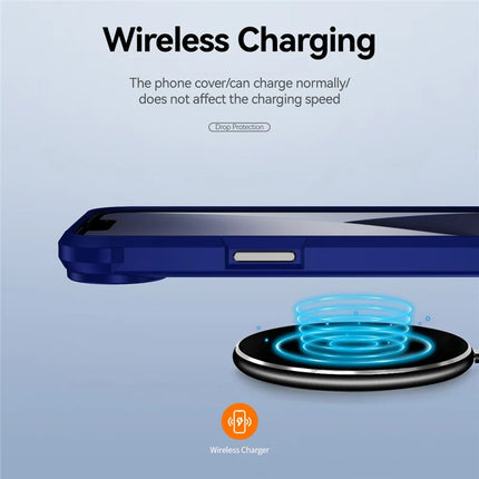For iPhone 16e Case Anti-Drop Alloy Lens Frame PC + TPU Phone Cover