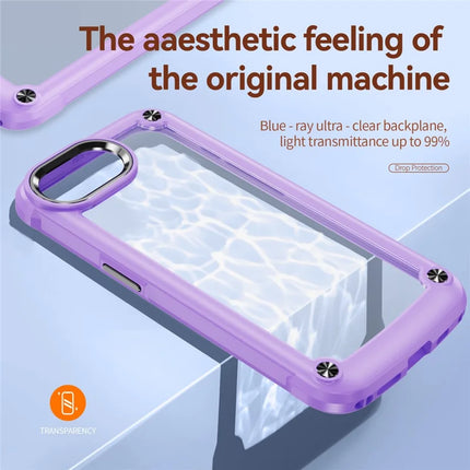 For iPhone 16e Case Anti-Drop Alloy Lens Frame PC + TPU Phone Cover