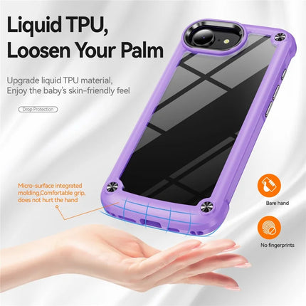 For iPhone 16e Case Anti-Drop Alloy Lens Frame PC + TPU Phone Cover