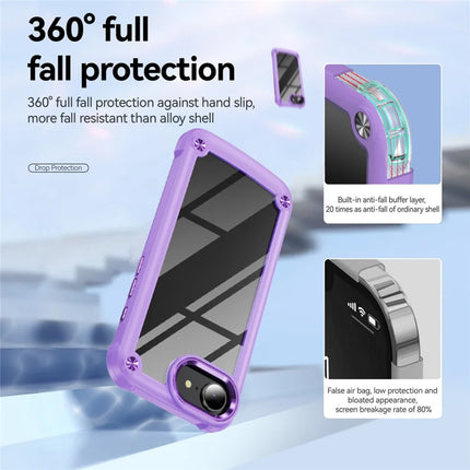 For iPhone 16e Case Anti-Drop Alloy Lens Frame PC + TPU Phone Cover