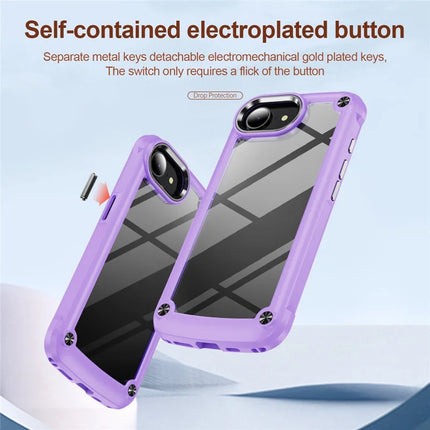 For iPhone 16e Case Anti-Drop Alloy Lens Frame PC + TPU Phone Cover