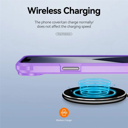 For iPhone 16e Case Anti-Drop Alloy Lens Frame PC + TPU Phone Cover