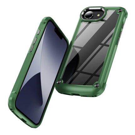 For iPhone 16e Case Anti-Drop Alloy Lens Frame PC + TPU Phone Cover