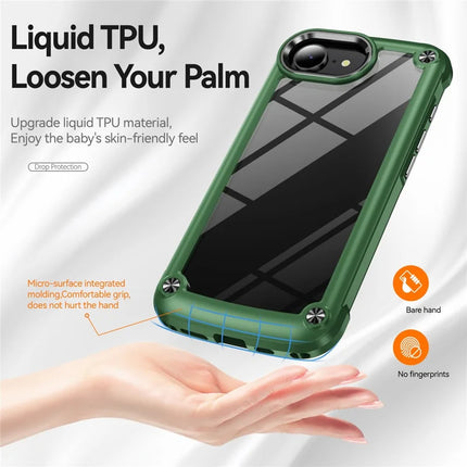 For iPhone 16e Case Anti-Drop Alloy Lens Frame PC + TPU Phone Cover