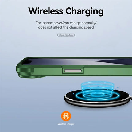 For iPhone 16e Case Anti-Drop Alloy Lens Frame PC + TPU Phone Cover