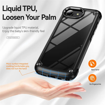 For iPhone 16e Case Anti-Drop Alloy Lens Frame PC + TPU Phone Cover