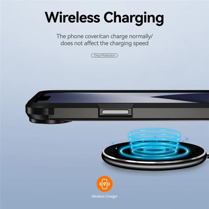 For iPhone 16e Case Anti-Drop Alloy Lens Frame PC + TPU Phone Cover