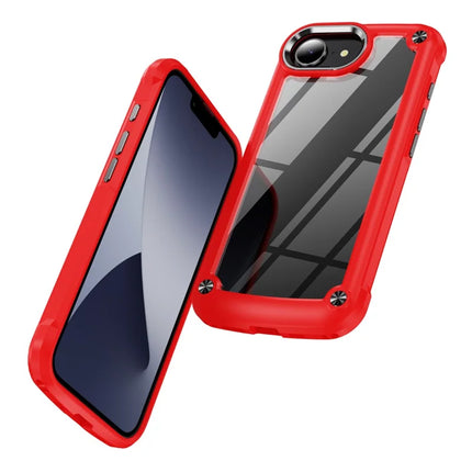 For iPhone 16e Case Anti-Drop Alloy Lens Frame PC + TPU Phone Cover
