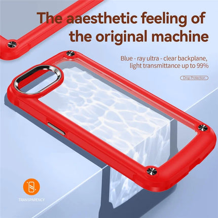 For iPhone 16e Case Anti-Drop Alloy Lens Frame PC + TPU Phone Cover