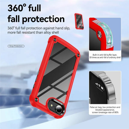 For iPhone 16e Case Anti-Drop Alloy Lens Frame PC + TPU Phone Cover