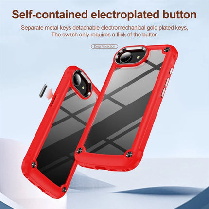 For iPhone 16e Case Anti-Drop Alloy Lens Frame PC + TPU Phone Cover