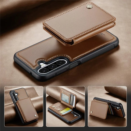 For Samsung Galaxy A26 5G Case JEEHOOD J05 Leather Mobile Cover with Detachable Magnetic Card Bag