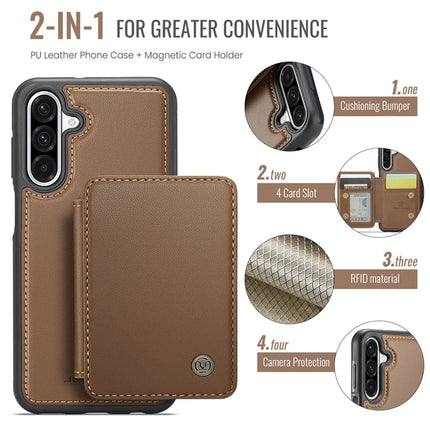 For Samsung Galaxy A26 5G Case JEEHOOD J05 Leather Mobile Cover with Detachable Magnetic Card Bag