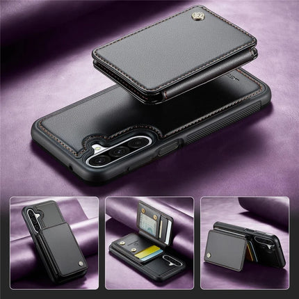 For Samsung Galaxy A26 5G Case JEEHOOD J05 Leather Mobile Cover with Detachable Magnetic Card Bag