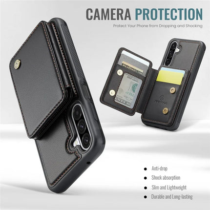 For Samsung Galaxy A26 5G Case JEEHOOD J05 Leather Mobile Cover with Detachable Magnetic Card Bag