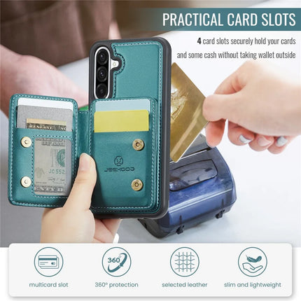 For Samsung Galaxy A26 5G Case JEEHOOD J05 Leather Mobile Cover with Detachable Magnetic Card Bag