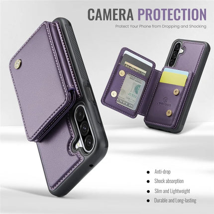 For Samsung Galaxy A26 5G Case JEEHOOD J05 Leather Mobile Cover with Detachable Magnetic Card Bag