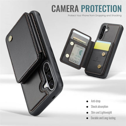 For Samsung Galaxy A36 5G Case JEEHOOD J05 Leather Mobile Cover with Detachable Magnetic Card Bag