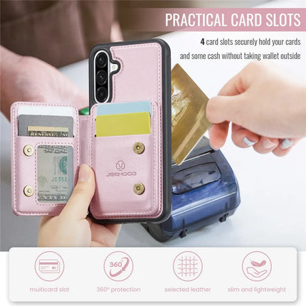 For Samsung Galaxy A36 5G Case JEEHOOD J05 Leather Mobile Cover with Detachable Magnetic Card Bag