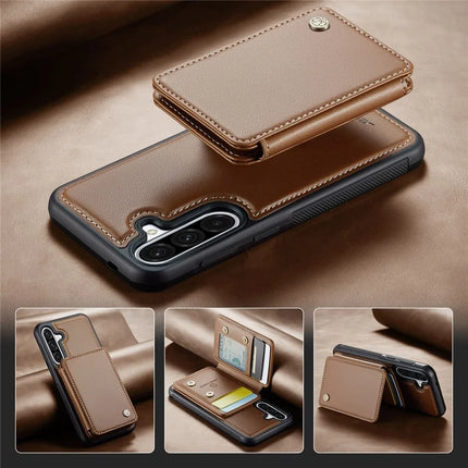 For Samsung Galaxy A36 5G Case JEEHOOD J05 Leather Mobile Cover with Detachable Magnetic Card Bag