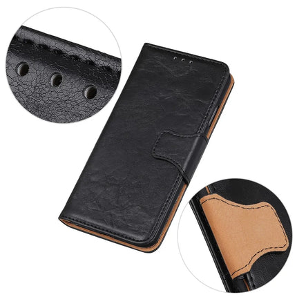 For iPhone 16e Case Crazy Horse Texture Split Leather Wallet Phone Cover