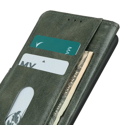 For iPhone 16e Case RFID Blocking Genuine Cow Leather Wallet Phone Cover