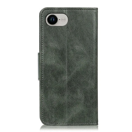 For iPhone 16e Case RFID Blocking Genuine Cow Leather Wallet Phone Cover