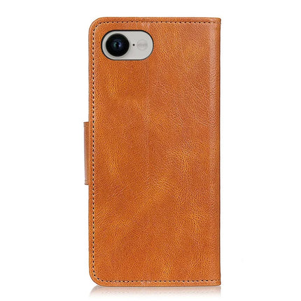 For iPhone 16e Case RFID Blocking Genuine Cow Leather Wallet Phone Cover