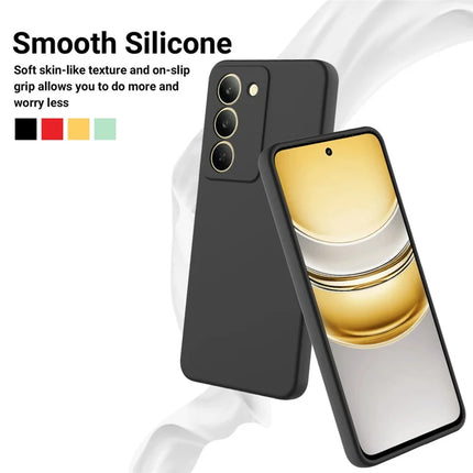 For Realme V60 Pro / Realme 14x 5G Liquid Silicone Case Phone Back Cover with Hand Strap