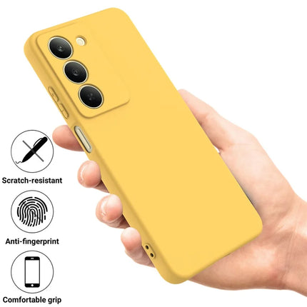 For Realme V60 Pro / Realme 14x 5G Liquid Silicone Case Phone Back Cover with Hand Strap