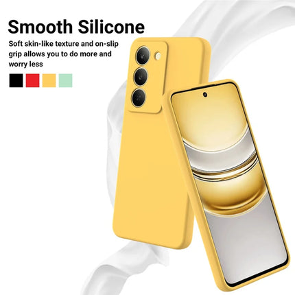 For Realme V60 Pro / Realme 14x 5G Liquid Silicone Case Phone Back Cover with Hand Strap