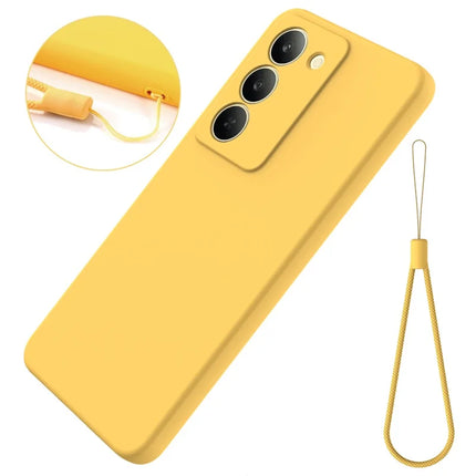 For Realme V60 Pro / Realme 14x 5G Liquid Silicone Case Phone Back Cover with Hand Strap