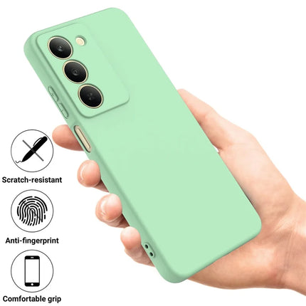 For Realme V60 Pro / Realme 14x 5G Liquid Silicone Case Phone Back Cover with Hand Strap