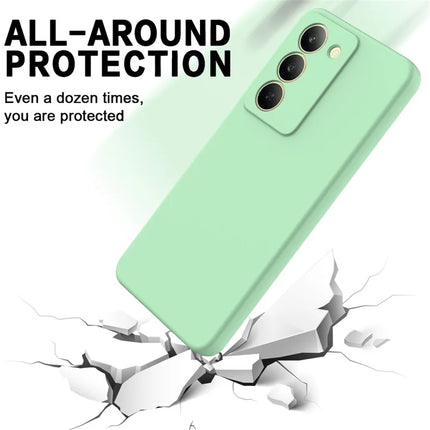 For Realme V60 Pro / Realme 14x 5G Liquid Silicone Case Phone Back Cover with Hand Strap