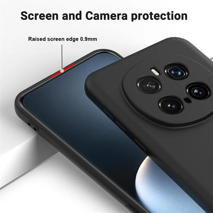 For Honor Magic7 Pro 5G Liquid Silicone Case Phone Back Cover with Hand Strap